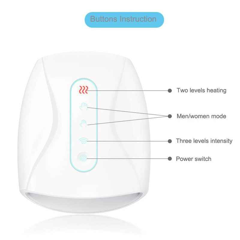 Electric Hand Massager Device Palm Finger Acupoint Wireless Massage with Air Pressure and Heat Compression For Women Beauty