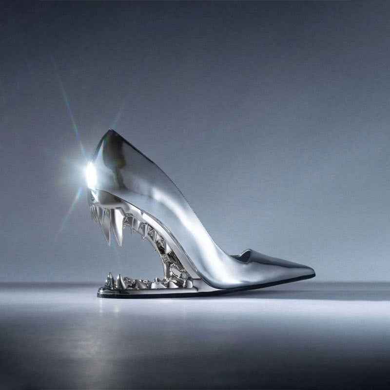 Irregular Heel Women's Super High Heel Shoes Metal Shallow Mouth Single Shoe Boots