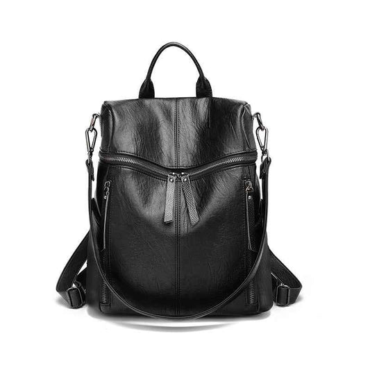 Leather backpack women's new foreign trade backpack large-capacity school bag multi-functional dual-purpose women's bag