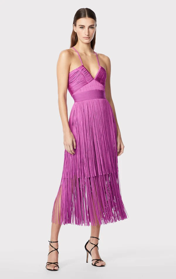 Suspender fringe skirt backpack hip skirt bandage dress