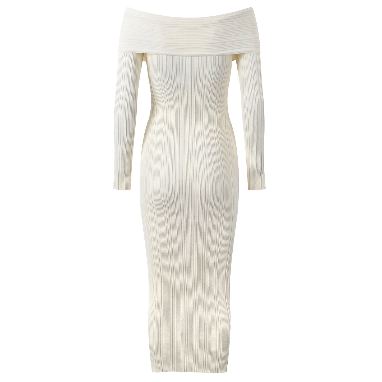 One-shoulder sexy slim knitted dress evening dress with hip-hugging long skirt