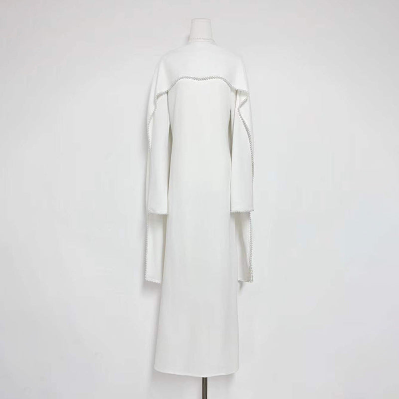 Long sleeved shawl long dress