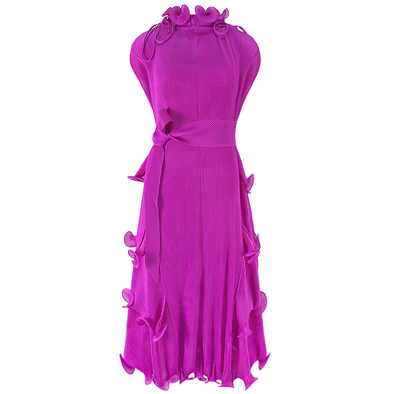 Spring Women's Wear Drape New European American Versatile Design Sense Sleeveless Temperament Tie Dress