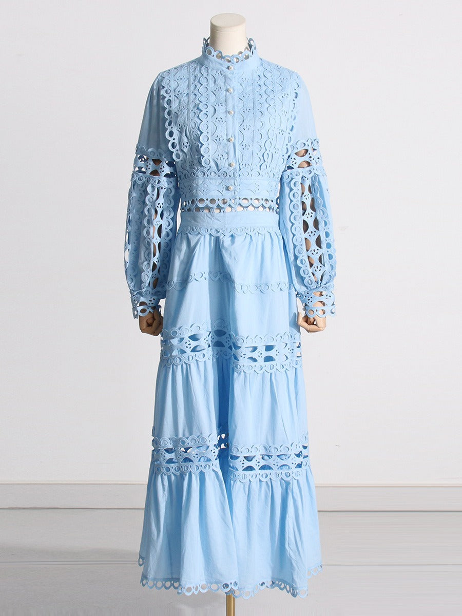 Autumn New Product French Retro Palace Style Small and Popular Women's Set Lace Lace Princess Sleeve Solid Color Set