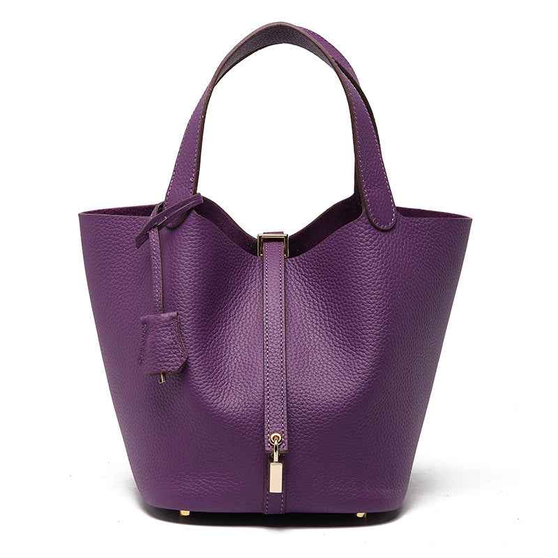 Head layer cowhide bucket bag women's leather high-end handbag