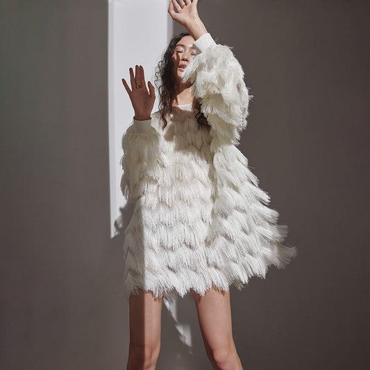 Homemade Temperament Loose New Dress Fringed Banquet Birthday Party Dress