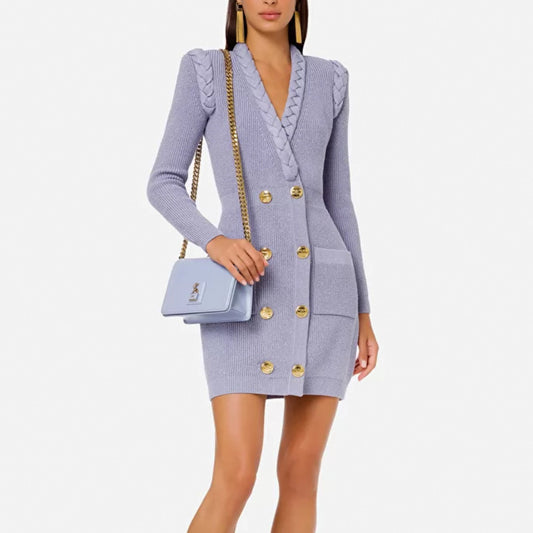 French Hepburn Dress Retro Twist Heavy Industry Three-dimensional Decorative Knitted Skirt