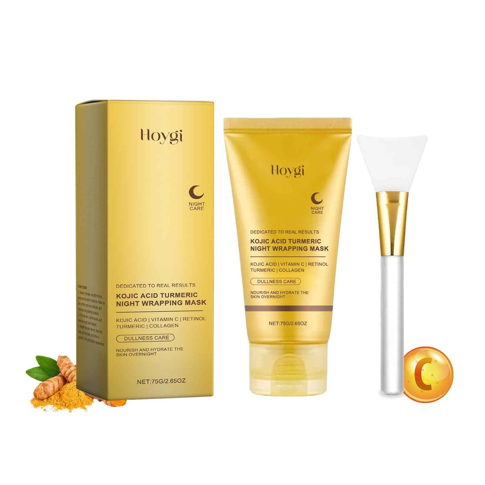 HOYGI Turmeric Plant Essence Peel-Off Mask Gentle Cleansing Hydrating Smooth Care Facial Mask