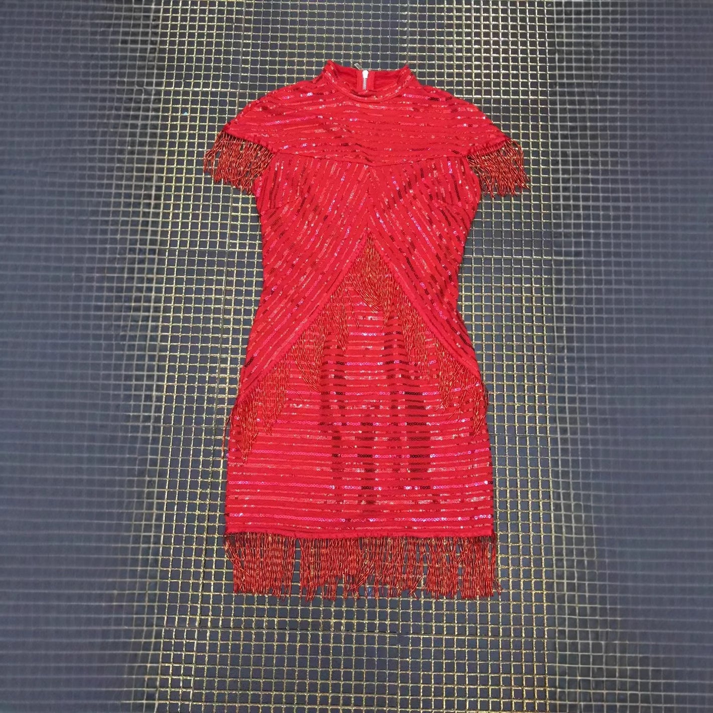 Vintage Sequin Fringe Dress - Beaded Fringe Cocktail Dress for Party