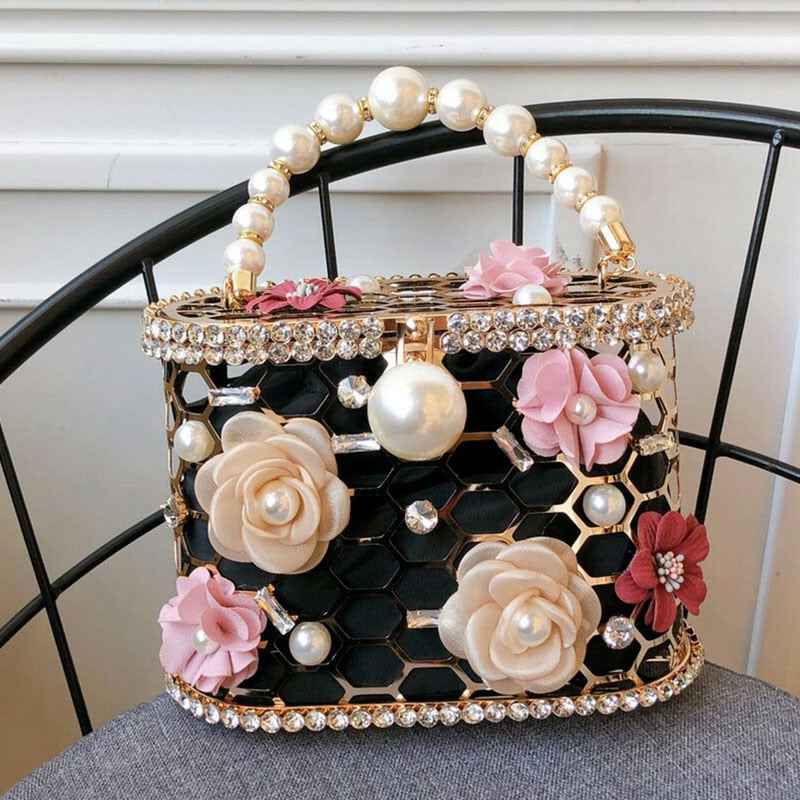 Leopard Zebra Pattern Diamonds Basket Evening Clutch Bags Women Luxury Purses Preal Beaded Metallic Handbags Ladies Wedding Bag