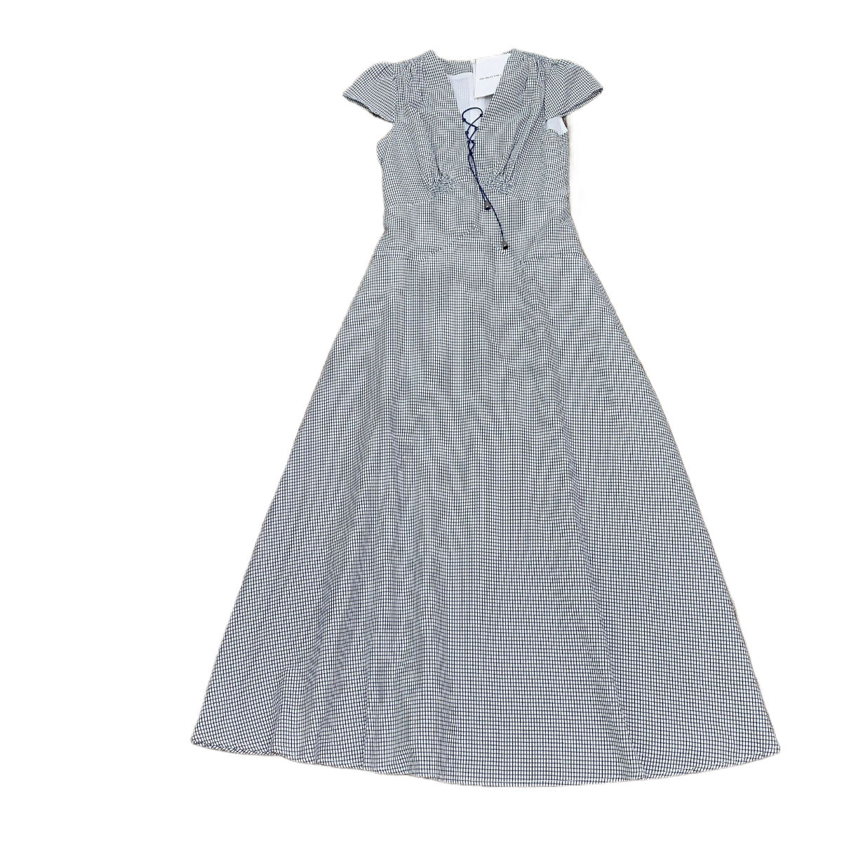 Type of clothing  Classic Vichy Check Cotton High-Waisted V-Neck Dress with Proportional Fit