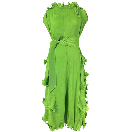 Spring Women's Wear Drape New European American Versatile Design Sense Sleeveless Temperament Tie Dress