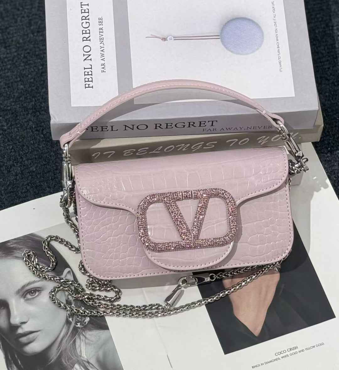 Studded Elegant Mini Crossbody Bag Women's Genuine Leather Shoulder Bag for Commute and Hand Carry