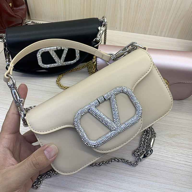 Studded Elegant Mini Crossbody Bag Women's Genuine Leather Shoulder Bag for Commute and Hand Carry