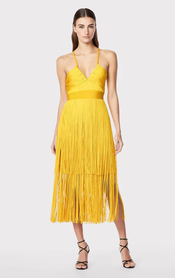 Suspender fringe skirt backpack hip skirt bandage dress