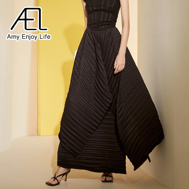 Original Custom Design Sense Irregular Large Skirt Pleated Dress Women
