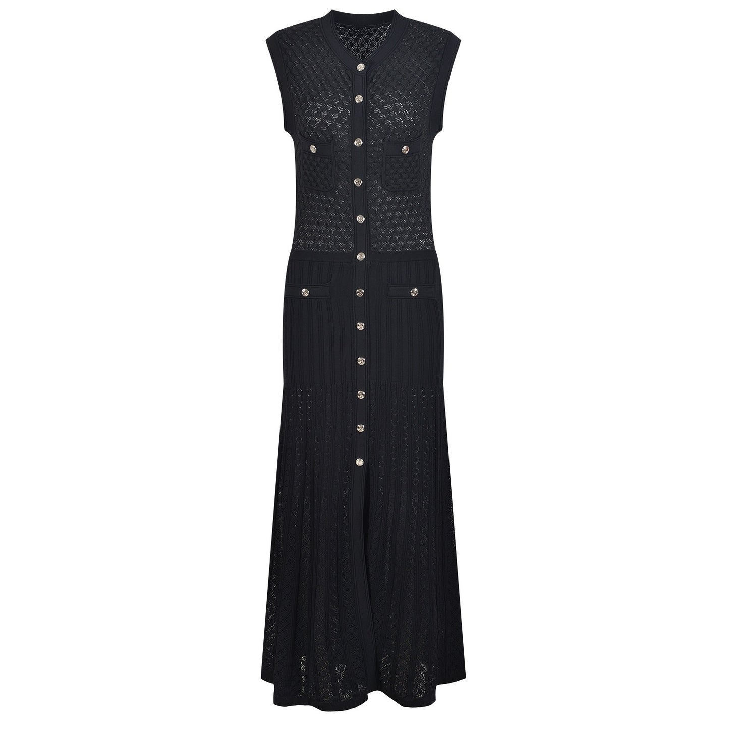 French style design elegant and feminine style sleeveless fashion commuting knit dress long skirt