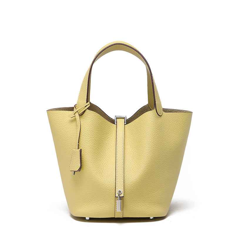 Head layer cowhide bucket bag women's leather high-end handbag