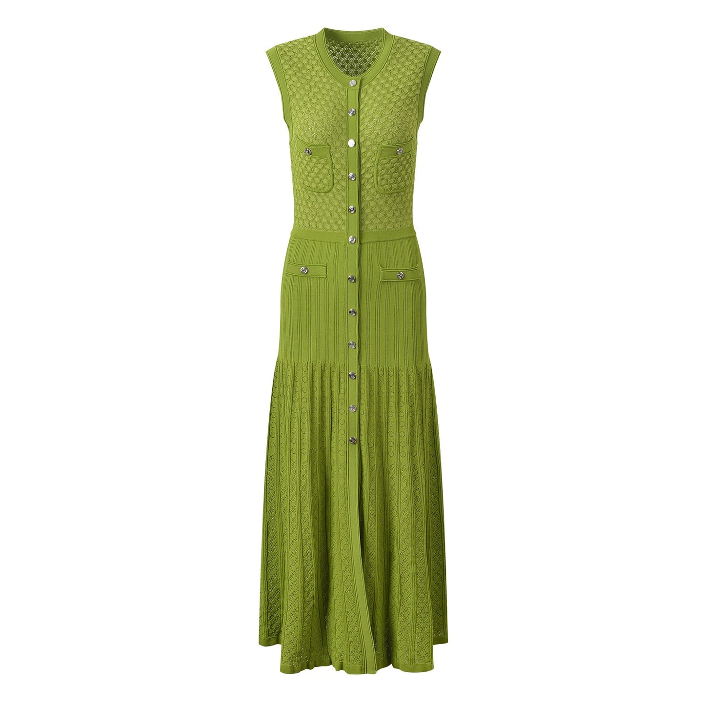 French style design elegant and feminine style sleeveless fashion commuting knit dress long skirt