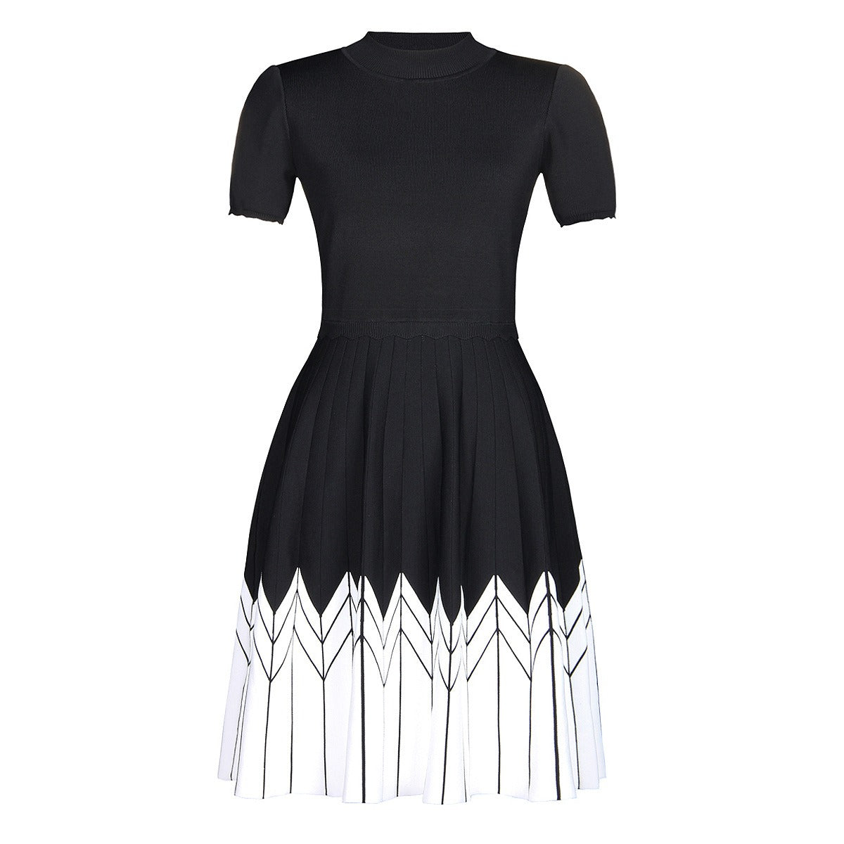 European and American summer new fashionable round neck slim fit A-line dress for women