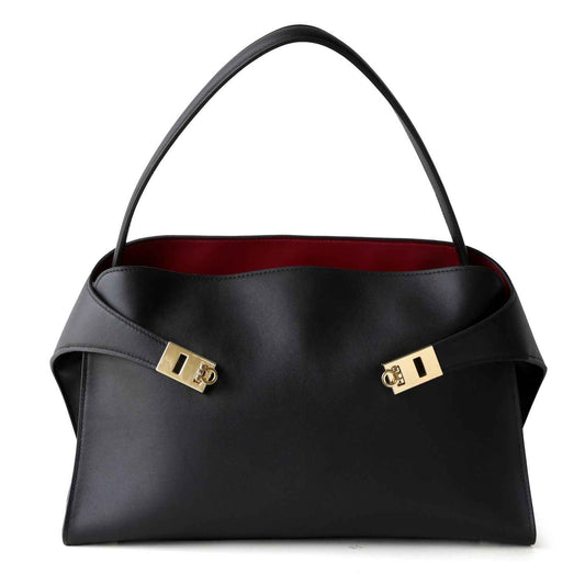 Luxury Genuine Leather Tote Bag for Women, Large Capacity, Top-Grain Cowhide, Handheld Shoulder Bag, HUG Style