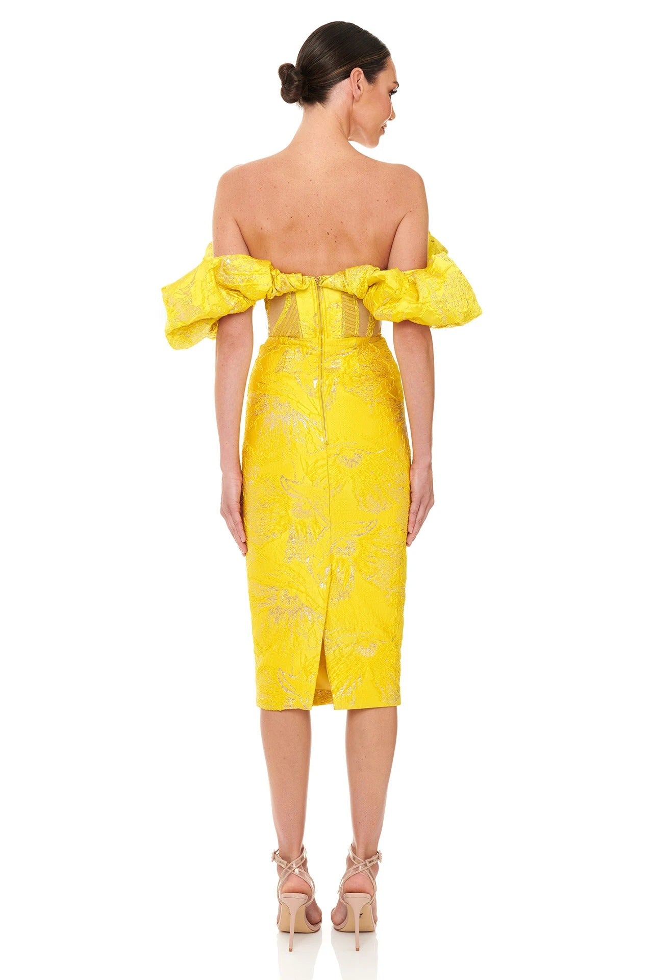 New Summer Off-The-Shoulder Sexy French Dress Temperament Print Floral Wrap Chest Sequin Dress