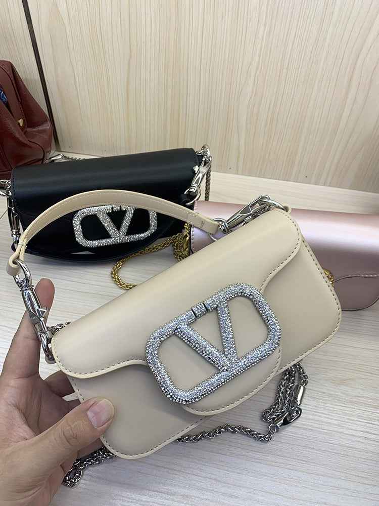 Studded Elegant Mini Crossbody Bag Women's Genuine Leather Shoulder Bag for Commute and Hand Carry