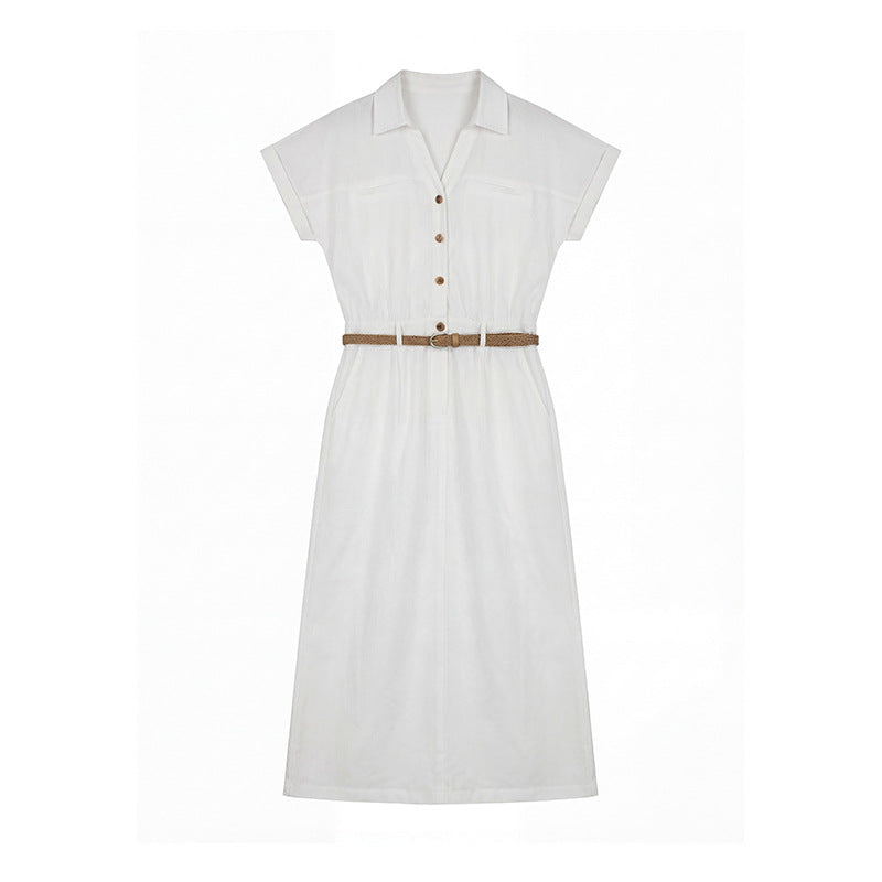 Tencel Linen V-Neck Fitted Dress Fashion Casual Jumpsuit