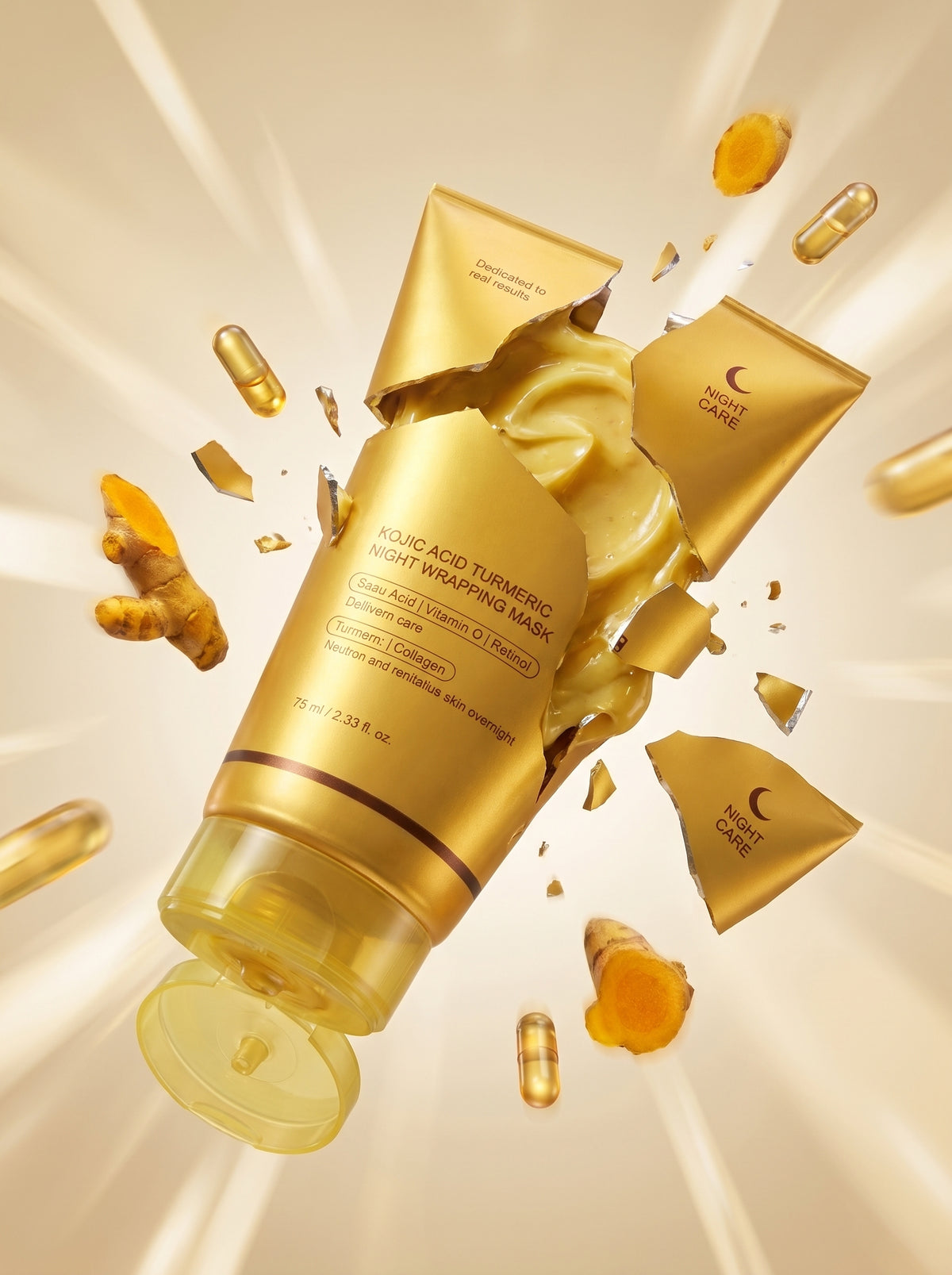 Kojic Acid & Turmeric Overnight Wrapping Peel Off Mask | Korean Glass Skin Formula UAE